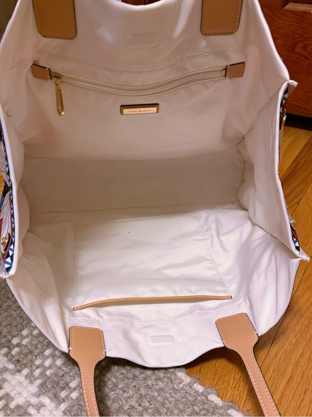 TORY BURCH Ella Sustainable Printed Tote Purse Rose Des Vents Compass Ltd EUC - Picture 10 of 10